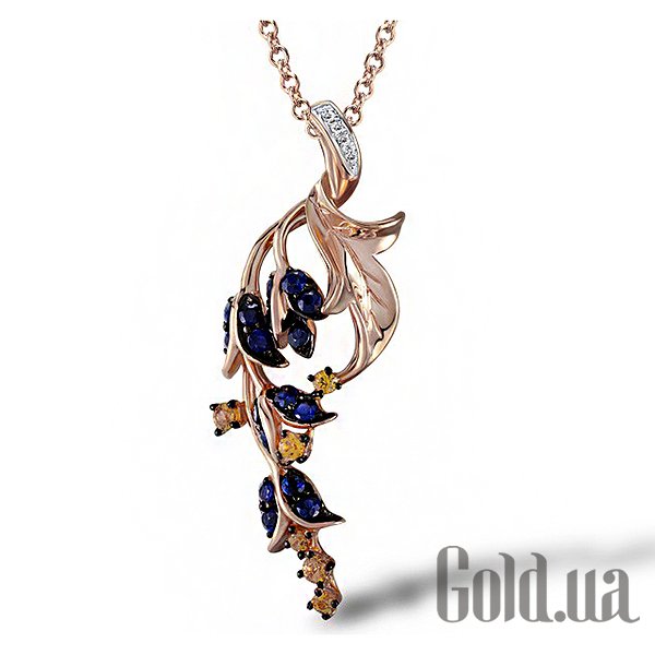 

Женский кулон Lurie Jewelry, Золотой кулон с бриллиантами и сапфирами