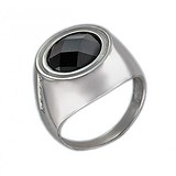Мужское серебряное кольцо с куб. циркониями и ониксом, 1620627