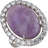 Женское серебряное кольцо с куб. циркониями и кварцем, 1622419