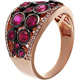 Женское золотое кольцо с бриллиантами и рубинами, 1654931