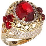 Женское серебряное кольцо с куб. циркониями в позолоте, 1670035
