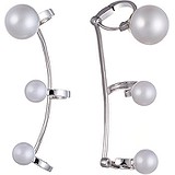 Срібні сережки з куб. цирконіями і перлами, 1675923