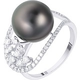 Женское золотое кольцо с бриллиантами и жемчугом, 1676691