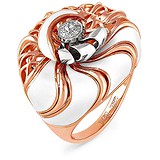 Kabarovsky Женское золотое кольцо с бриллиантами и эмалью, 1698707