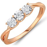 Женское золотое кольцо с бриллиантами, 1705875