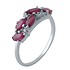 Женское серебряное кольцо с рубинами и куб. циркониями - фото 1