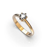 Золотое кольцо с бриллиантом, 1768339