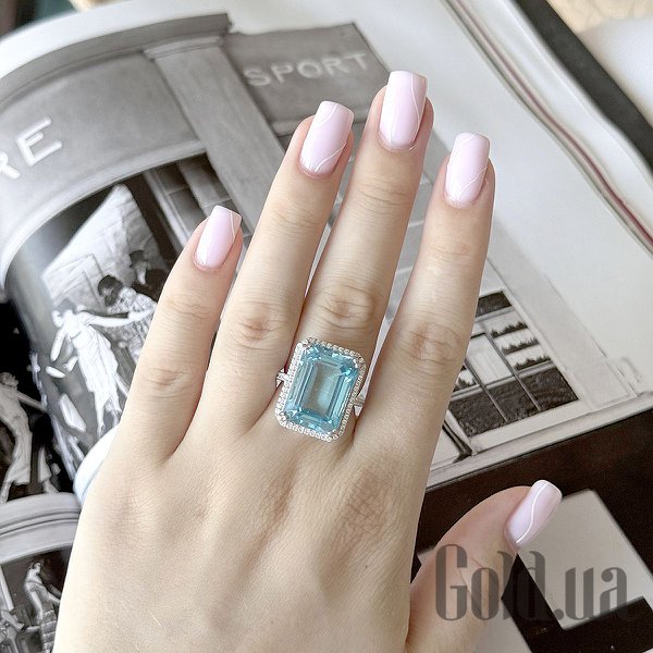 Каблучка Fresh Jewelry Жіноча срібна каблучка з куб. цирконіями та топазом, 19