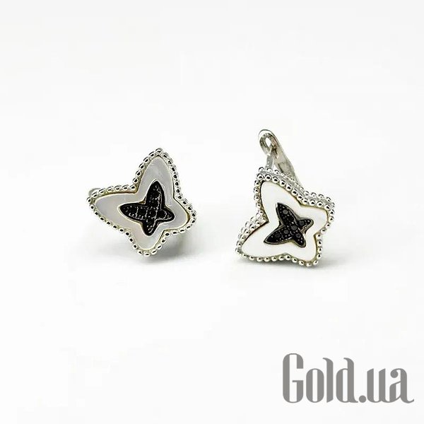 

Серьги Silvex925, Серебряные серьги с куб. циркониями и перламутром