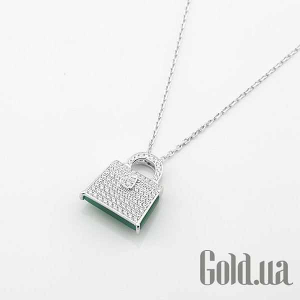 Серебряное колье с куб. циркониями DIA3401097 – изображение 3