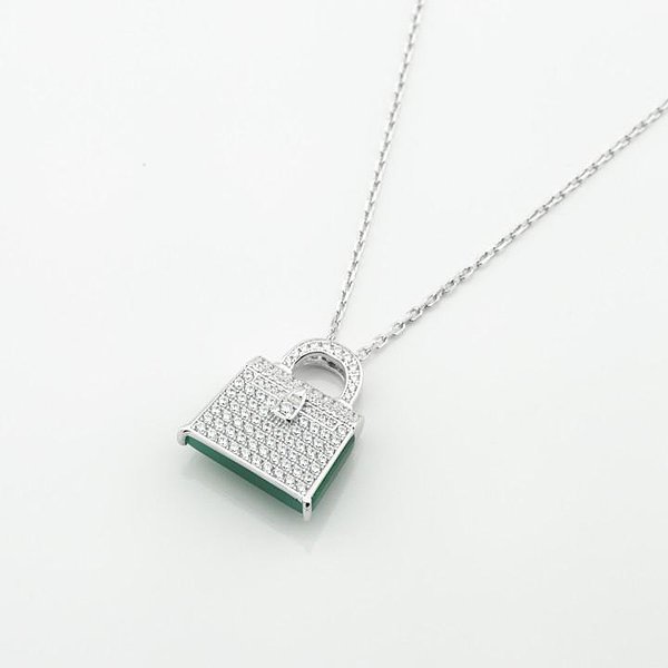 Серебряное колье с куб. циркониями DIA3401097 – изображение 3