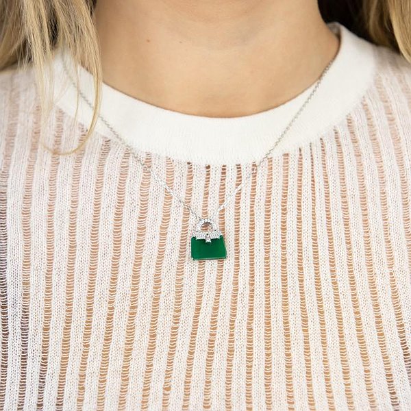 Серебряное колье с куб. циркониями DIA3401097 – изображение 4