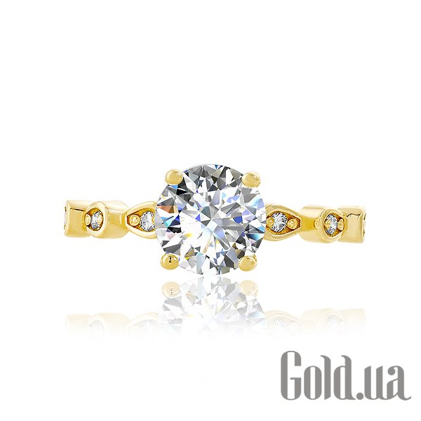 

Кольцо Украина, Золотое кольцо с циркониями Swarovski Zirconia, 17.5