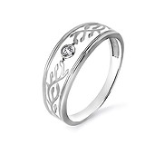 Женское серебряное кольцо с куб. цирконием и эмалью, 1516436
