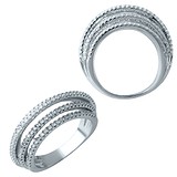 Женское серебряное кольцо с куб. циркониями, 1549716