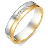Золотое обручальное кольцо с бриллиантами, 1605524
