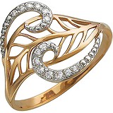 Женское золотое кольцо с куб. циркониями, 1613972