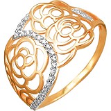 Женское золотое кольцо с куб. циркониями, 1614740
