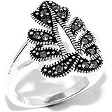 Silver Wings Женское серебряное кольцо с марказитами, 1617812