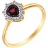 Женское золотое кольцо с бриллиантами и родолитом - фото 1