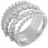 Женское серебряное кольцо с куб. циркониями, 1664916