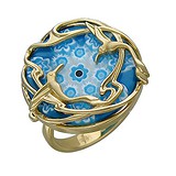 Женское золотое кольцо с муранским стеклом, 1701268