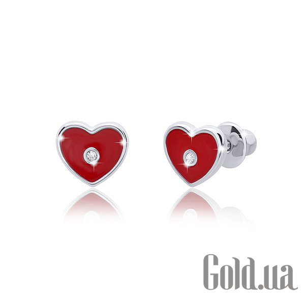 

Детские серьги UMa&UMi, Серебряные серьги с Swarovski Zirconia и эмалью