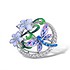 Женское серебряное кольцо с куб.циркониями и эмалью - фото 2