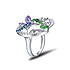 Женское серебряное кольцо с куб.циркониями и эмалью - фото 3