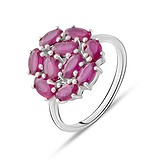 Женское серебряное кольцо с рубинами