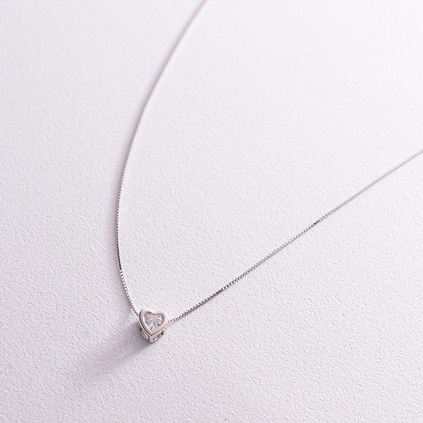 Срібне кольє з куб. цирконієм