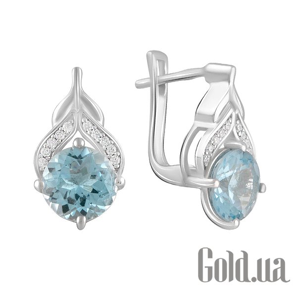 

Серьги Fresh Jewelry, Серебряные серьги с куб. циркониями и топазами