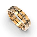 Золотое обручальное кольцо с бриллиантами, 1768084