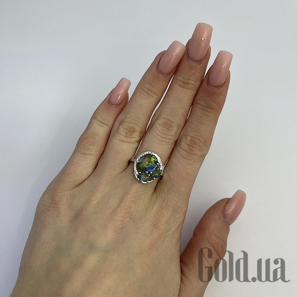 Каблучка Fresh Jewelry Жіноча срібна каблучка з куб. цирконіями і топазами, 18