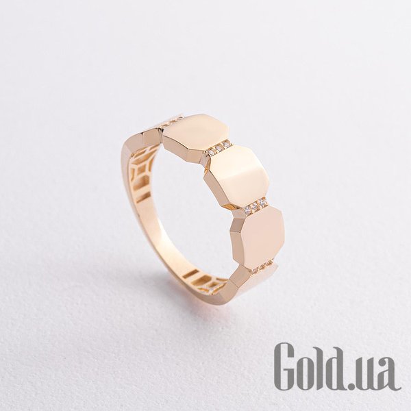 

Кольцо Украина, Женское золотое кольцо с куб. циркониями, 18