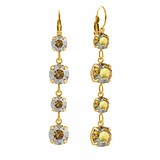 Сережки з кристалами Swarovski в позолоті, 822676