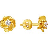 Золоті сережки з куб. цирконіями, 1547413