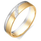 Золотое обручальное кольцо с бриллиантами, 1605525