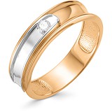 Золотое обручальное кольцо с бриллиантом, 1605781