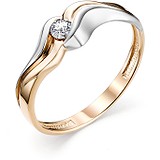 Женское золотое кольцо с бриллиантом, 1606037