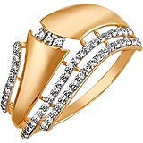 Женское золотое кольцо с куб. циркониями, 1613461