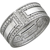 Серебряное обручальное кольцо с куб. циркониями, 1619605