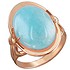 Женское серебряное кольцо с аквамарином в позолоте - фото 1