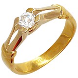 Золотое кольцо с бриллиантом, 1629077