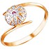 Женское золотое кольцо с кристаллами Swarovski и куб. цирконием - фото 1
