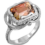 Женское золотое кольцо с бриллиантами и турмалином, 1671317