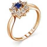 Женское золотое кольцо с сапфиром и бриллиантами, 1696917