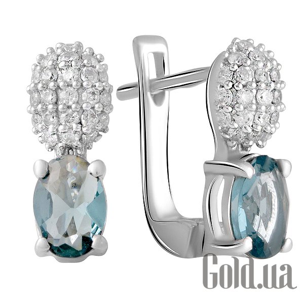 

Серьги Fresh Jewelry, Серебряные серьги с куб. циркониями и топазами