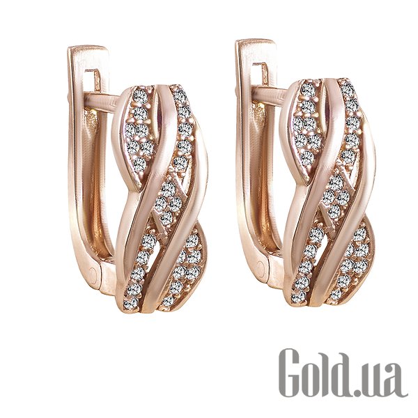 

Серьги Украина, Золотые серьги с куб. циркониями