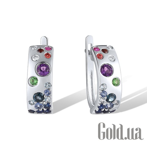 

Серьги Lurie Jewelry, Золотые серьги с аметистами, гранатами, рубинами, сапфирами, топазами и бриллиантами